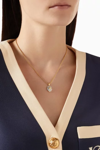 قلادة بسلسلة مجدولة ودلاية مرصعة بكريستال سواروفسكي من الثمانينيات