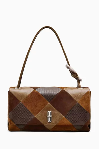The Large Dual Patchwork Shoulder Bag in Leather & Suede