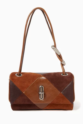 The Mini Dual Patchwork Shoulder Bag in Leather & Suede
