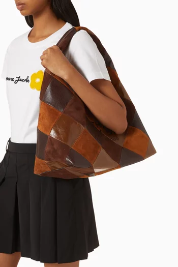 The Sack Patchwork Shoulder Bag in Leather & Suede