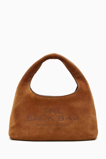 The Mini Sack Patchwork Shoulder Bag in Suede