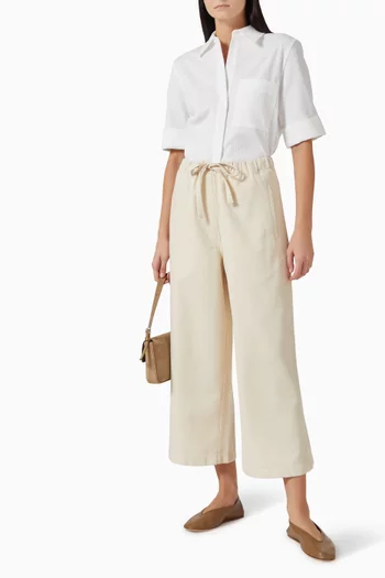 Cropped Wide-leg Pants in Denim
