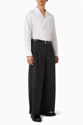 قميص بصفي أزرار مزيج قطن