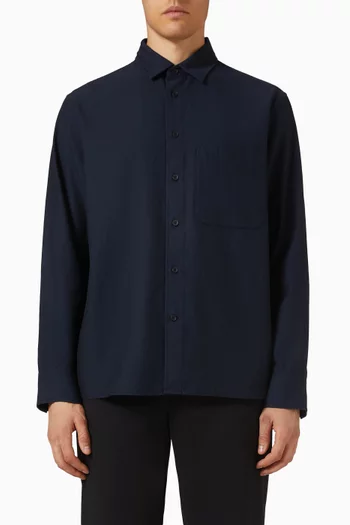 قميص بقصة فضفاضة قطن تويل