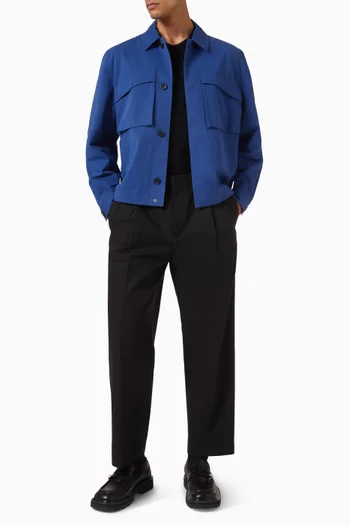 قميص بنمط جاكيت وتصميم عملي قطن تويل