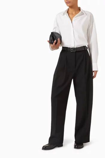 Wide-leg Pants in Wool-blend