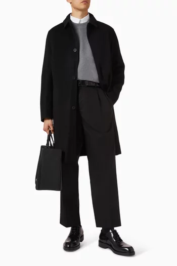 بنطال بقصة ساق مستقيمة قطن تويل