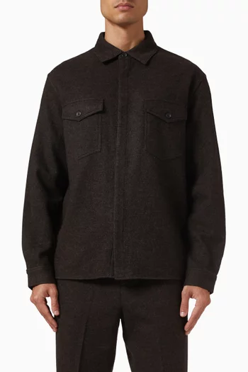 قميص بنمط جاكيت صوف