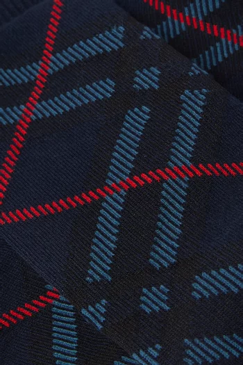 Check Socks in Cotton-knit