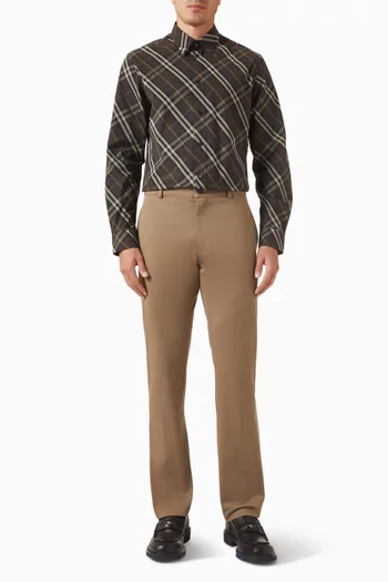 قميص فضفاض بنقشة مربعات قطن