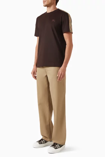 Check Trim T-shirt in Cotton