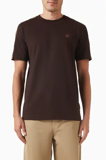 Check Trim T-shirt in Cotton