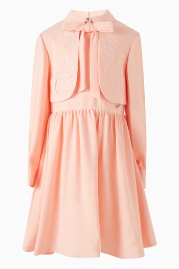 Embroidered Dress in Crepe