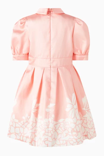 Floral-print Dress in Mikado