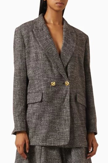 جاكيت بصفي أزرار صوف فلانيل