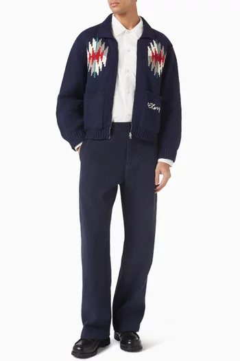 بنطال شينو ويسترن قماش مخملي مضلع