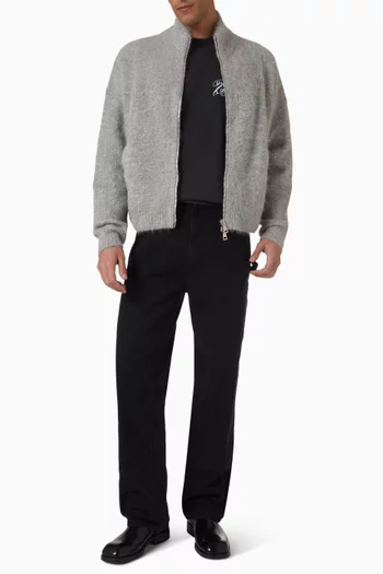 Funnel-neck Sweater in Alpaca-knit