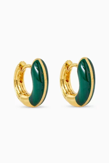 Mini Locus Solus Malachite Earrings in 18kt Gold Vermeil