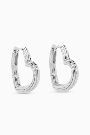 Petit Coeur Hoops in Sterling Silver