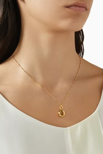 قلادة ألبيون ميوز مرصعة بحجر عين النمر فضة إسترلينية مطلية ذهب عيار 18