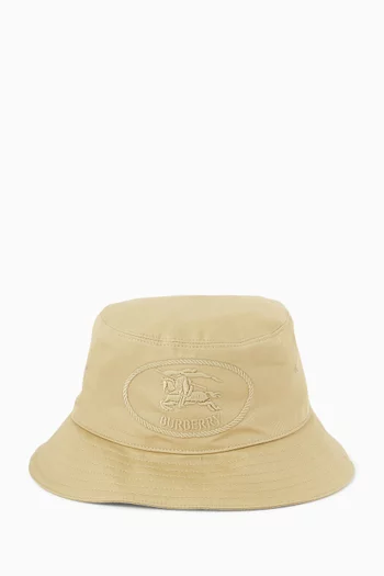 Equestrian Knight Bucket Hat in Cotton Gabardine