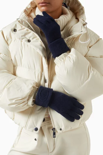 Embossed C Gloves in Wool-blend