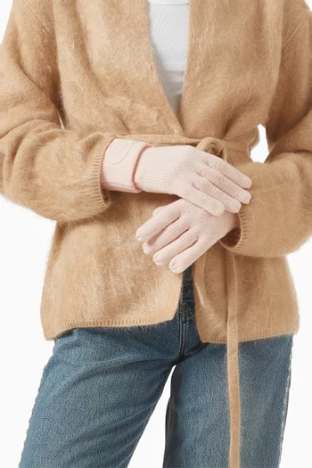 Embossed C Gloves in Wool-blend