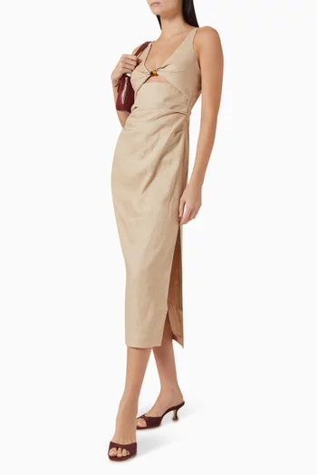 Moretti Midi Dress in Linen