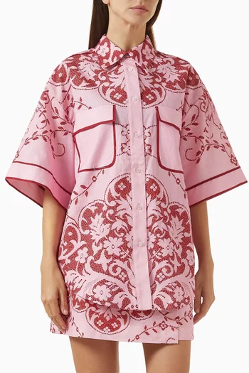 قميص ريمي قطن وكتان