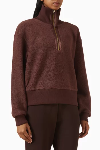 سترة روزيل بسحّاب قصير صوف