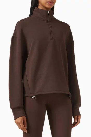 سويت شيرت سيان قصير بسحّاب قصير