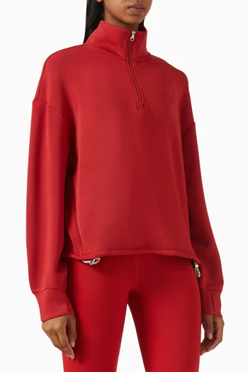 سويت شيرت سيان قصير بسحّاب قصير