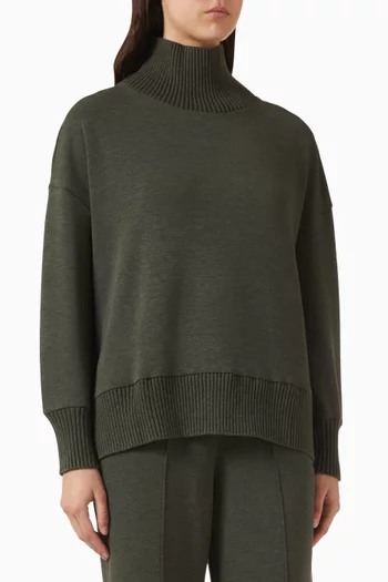 سويت شيرت باركر بياقة عالية قماش دابل سوفت