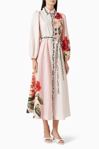 فستان لوسيل طويل بحزام