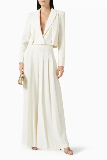 Lapel-collar Cropped Jacket