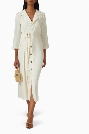 فستان متوسط الطول بحزام