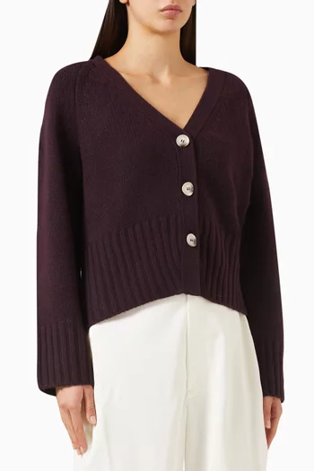 V-neck Cardigan in Cashmere