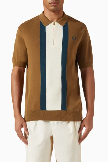 Textured Stripe Shirt in Cotton Knit