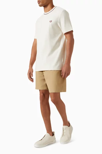 Textured Stripe T-shirt in Cotton Pique