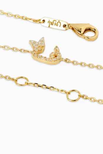 Arabic Letter "Faa" Diamond Bracelet in 18kt Gold