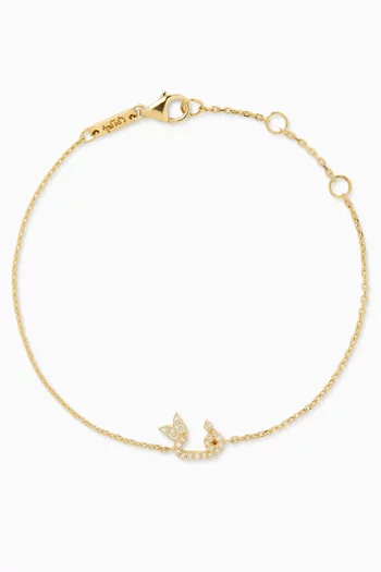 Arabic Letter "Faa" Diamond Bracelet in 18kt Gold
