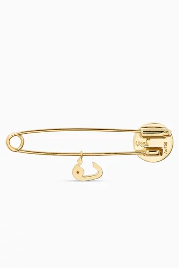 Arabic Letter 'Faa' Enamel Eye Baby Pin in 18kt Gold