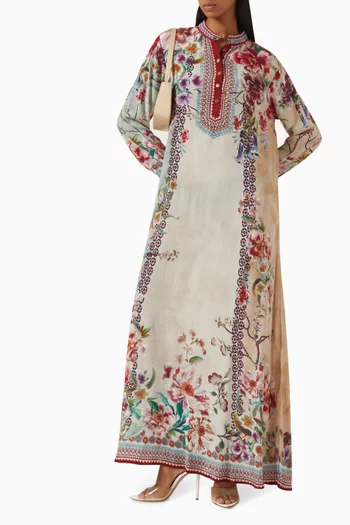 Chanel Floral-print Kaftan in Crepe