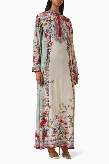 Chanel Floral-print Kaftan in Crepe