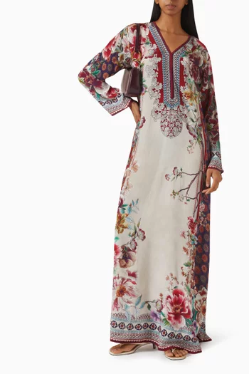 Chantelle Floral-print Kaftan in Crepe
