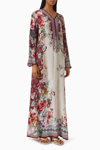 Chantelle Floral-print Kaftan in Crepe