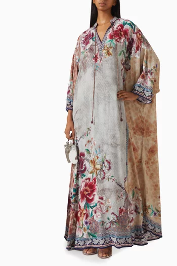Ramona Floral-print Kaftan in Crepe