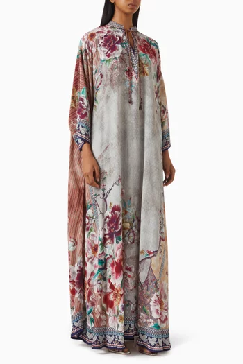 Ramona Floral-print Kaftan in Crepe