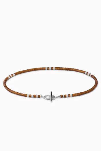 سوار آفي بخرز بتصميم مسبحة فضة إسترلينية