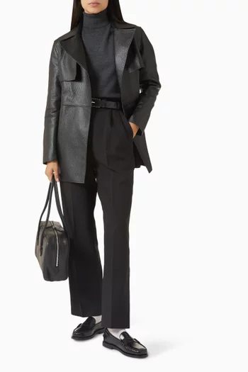 معطف ترنش ستيلا قصير جلد